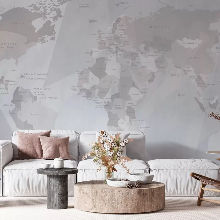 carta da parati Mappa del mondo geometria delle balene nr. w03007v2