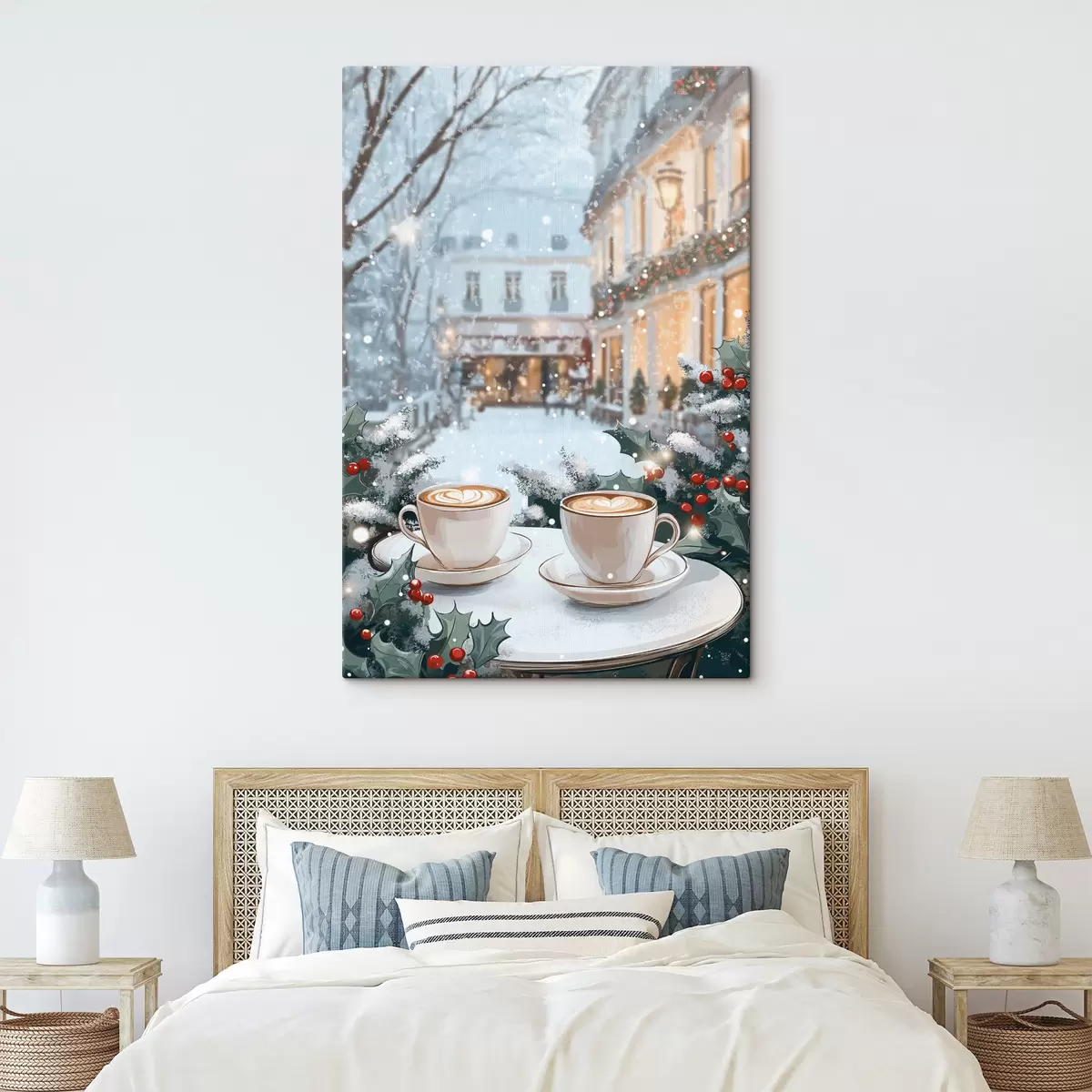 carta da parati Tazze di caffè nell'accogliente caffè, estetica invernale, stile boho nr. s42797