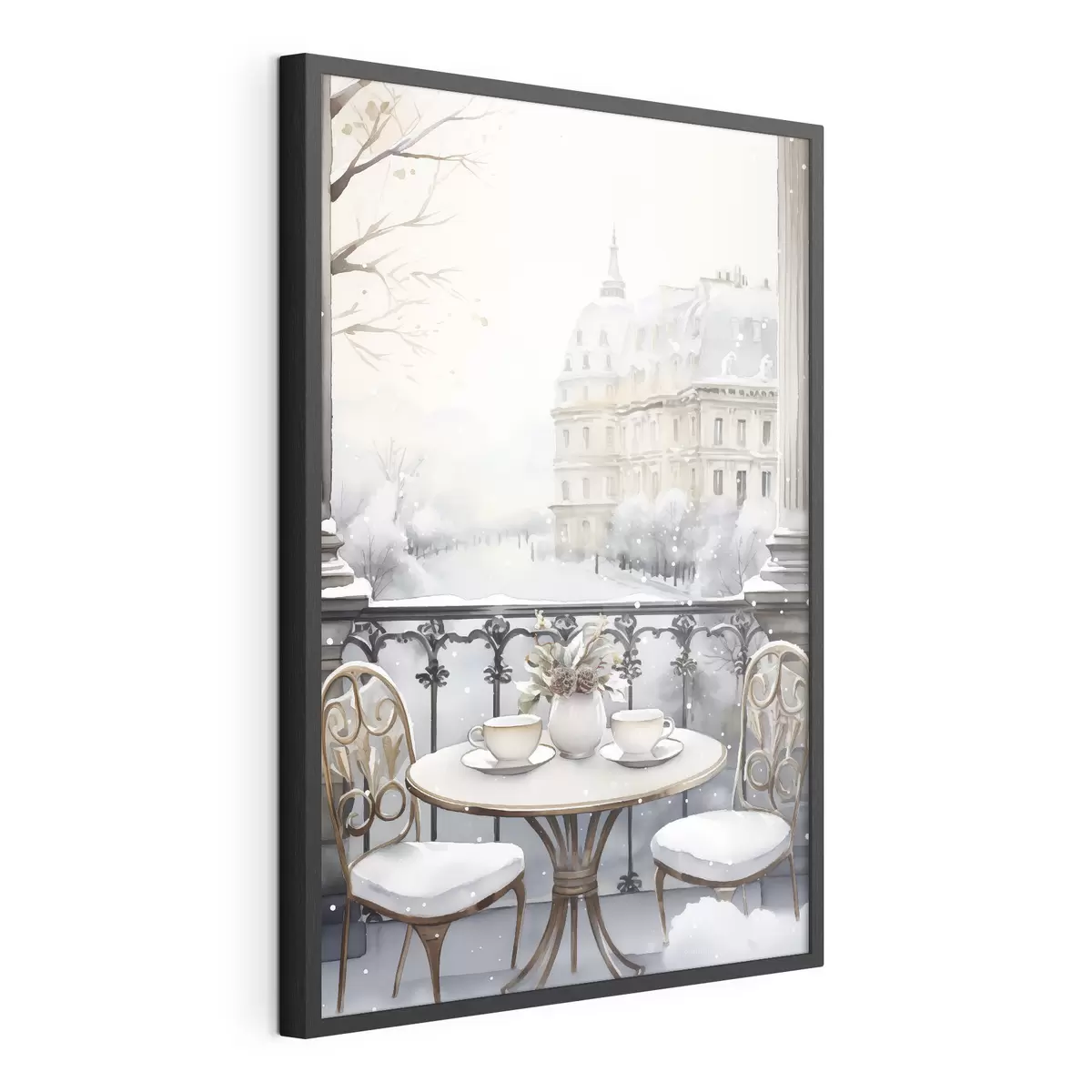 Poster Bel caffè, tazze di tè, stile bohémien, acquerello, estetica invernale f42796