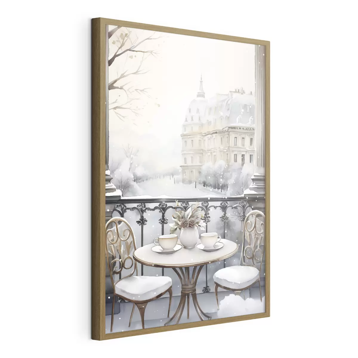 Poster Bel caffè, tazze di tè, stile bohémien, acquerello, estetica invernale f42796