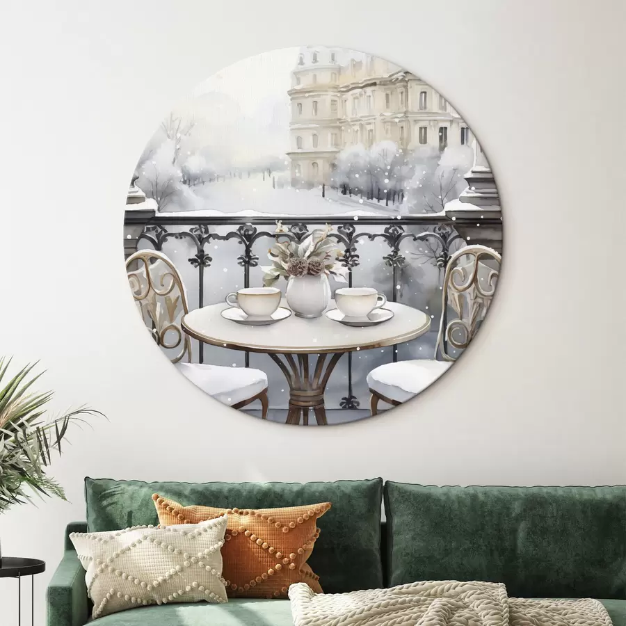 carta da parati Bel caffè, tazze di tè, stile bohémien, acquerello, estetica invernale nr. r42796