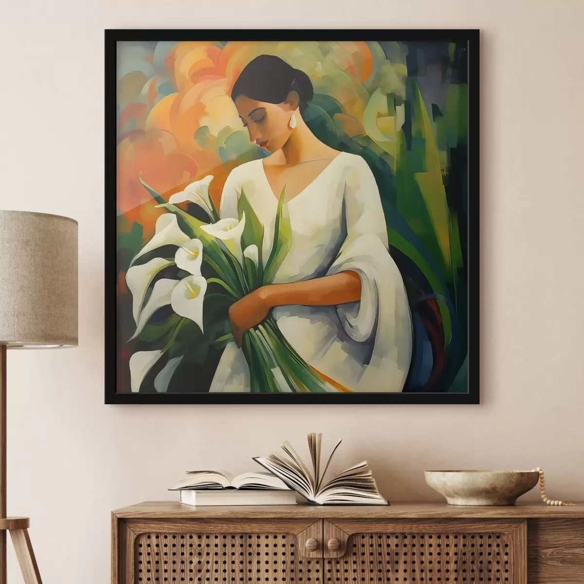 Poster Donna con un bouquet di calle f42818