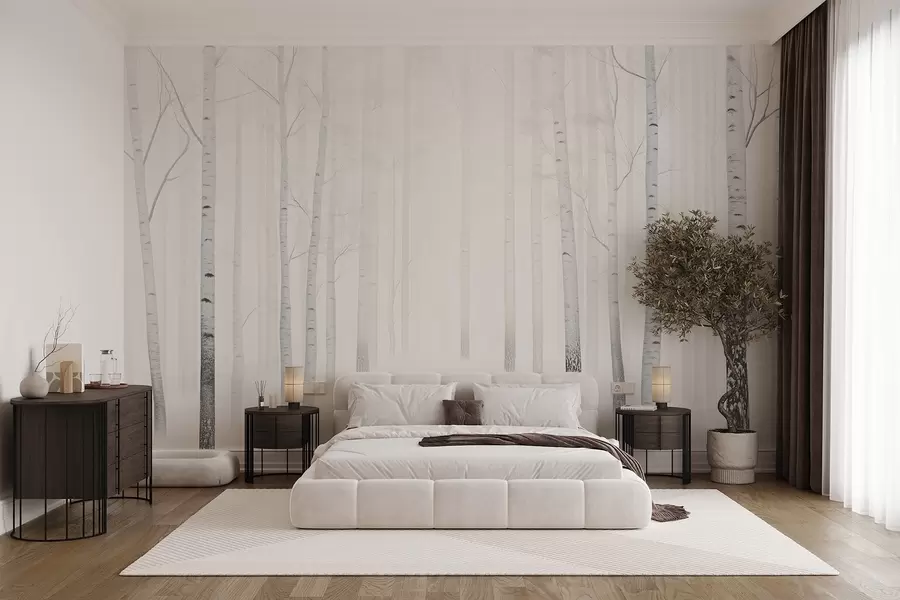 carta da parati Una fitta foresta innevata in inverno nr. w08712