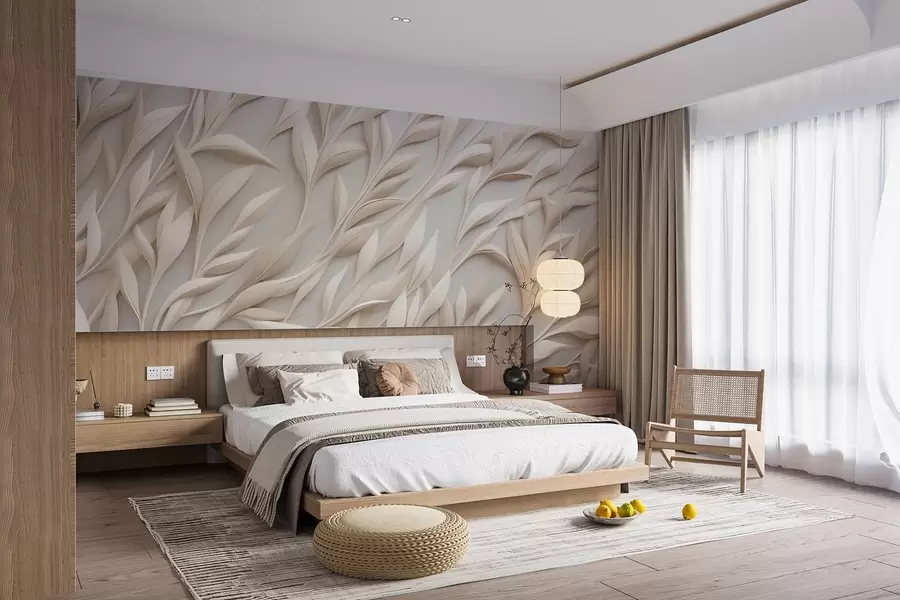 Carta da parati nature Rami su sfondo chiaro 