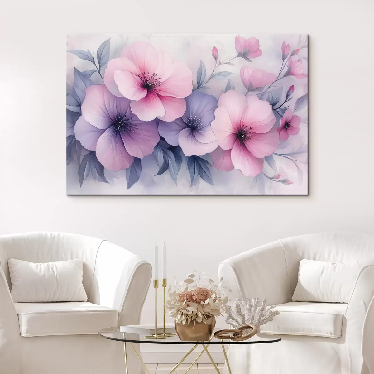 carta da parati Delicati fiori rosa e viola nr. s42851