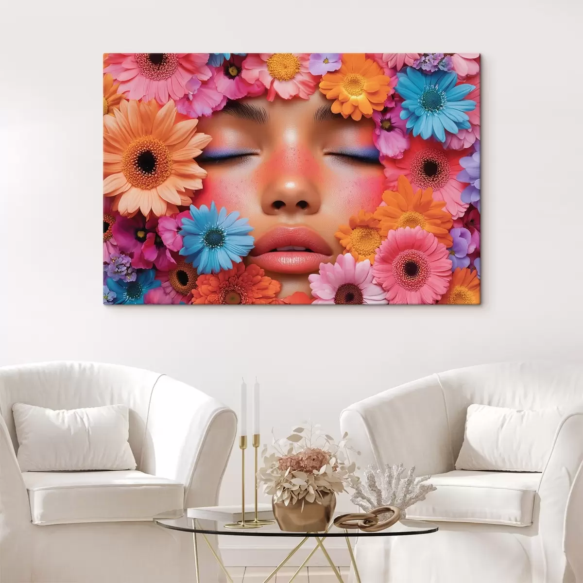 carta da parati Volto di ragazza tra i fiori nr. s42856