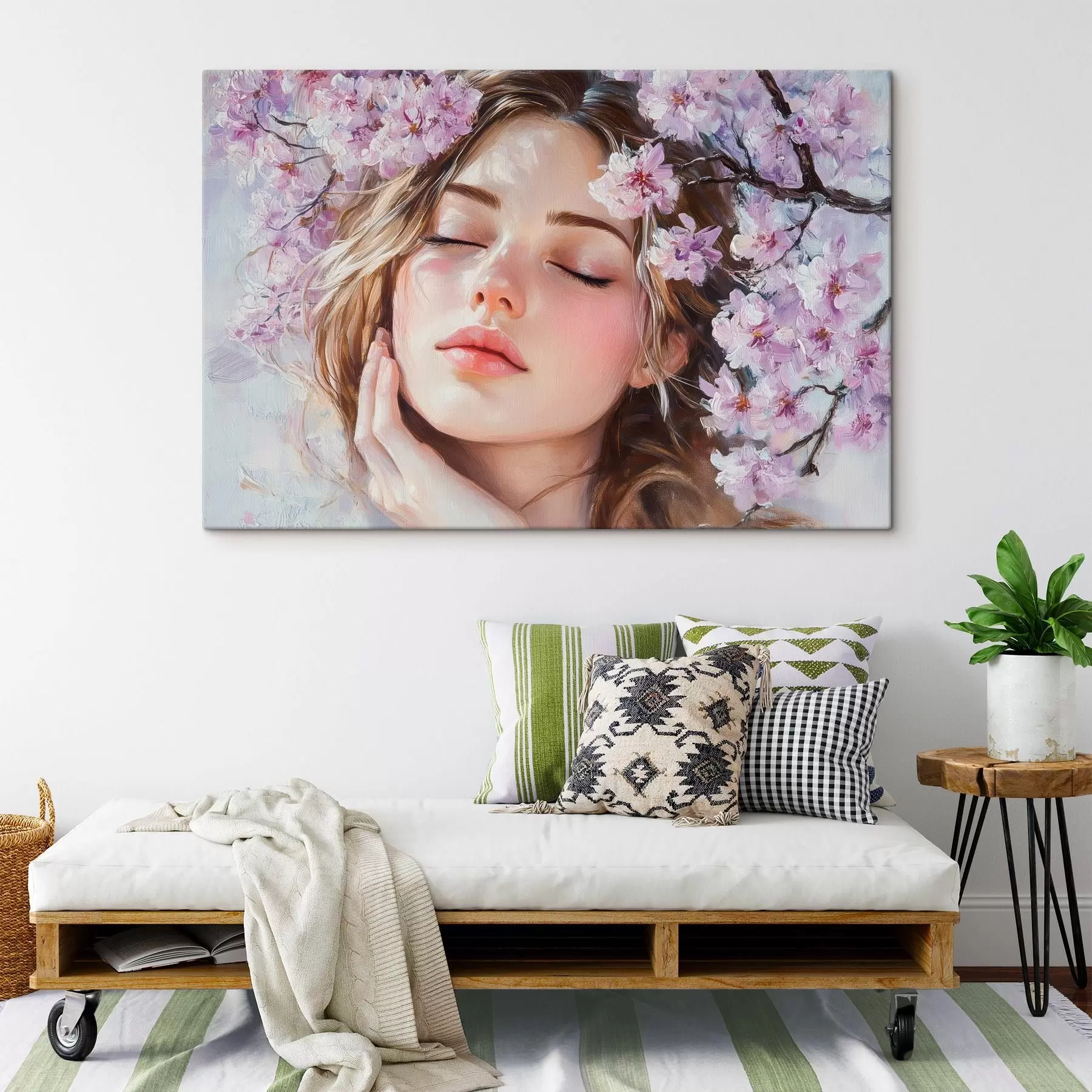 carta da parati Ragazza vicino a un ramo fiorito nr. s42857