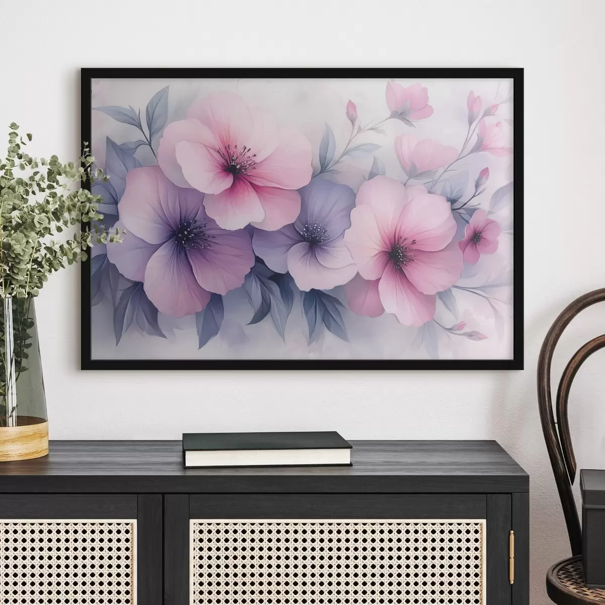Poster Delicati fiori rosa e viola f42851