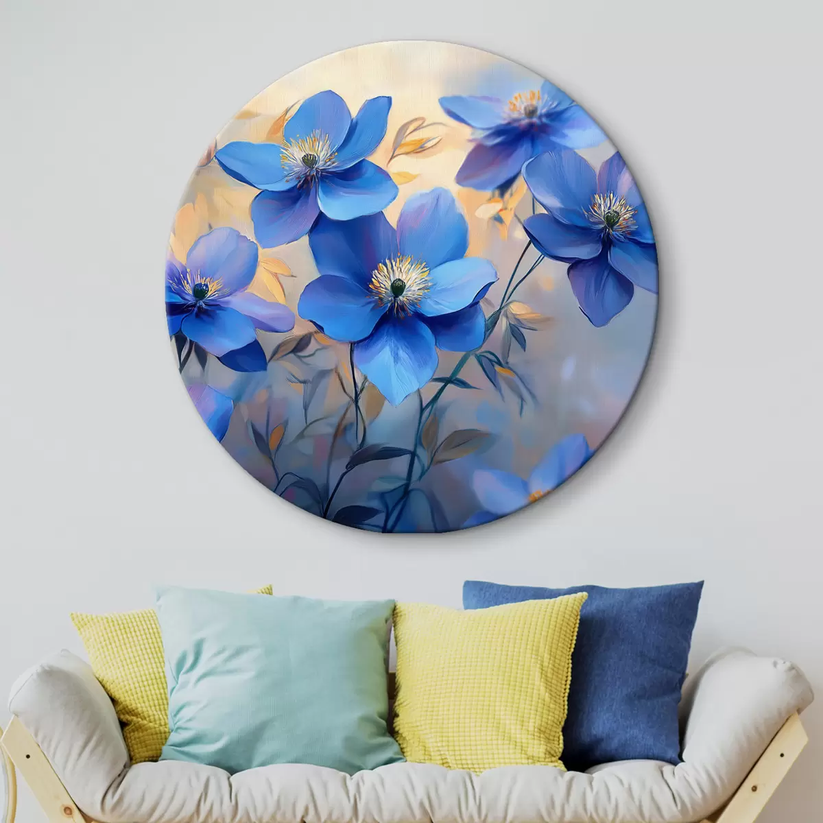 Quadri rotondi Fiori blu r42849