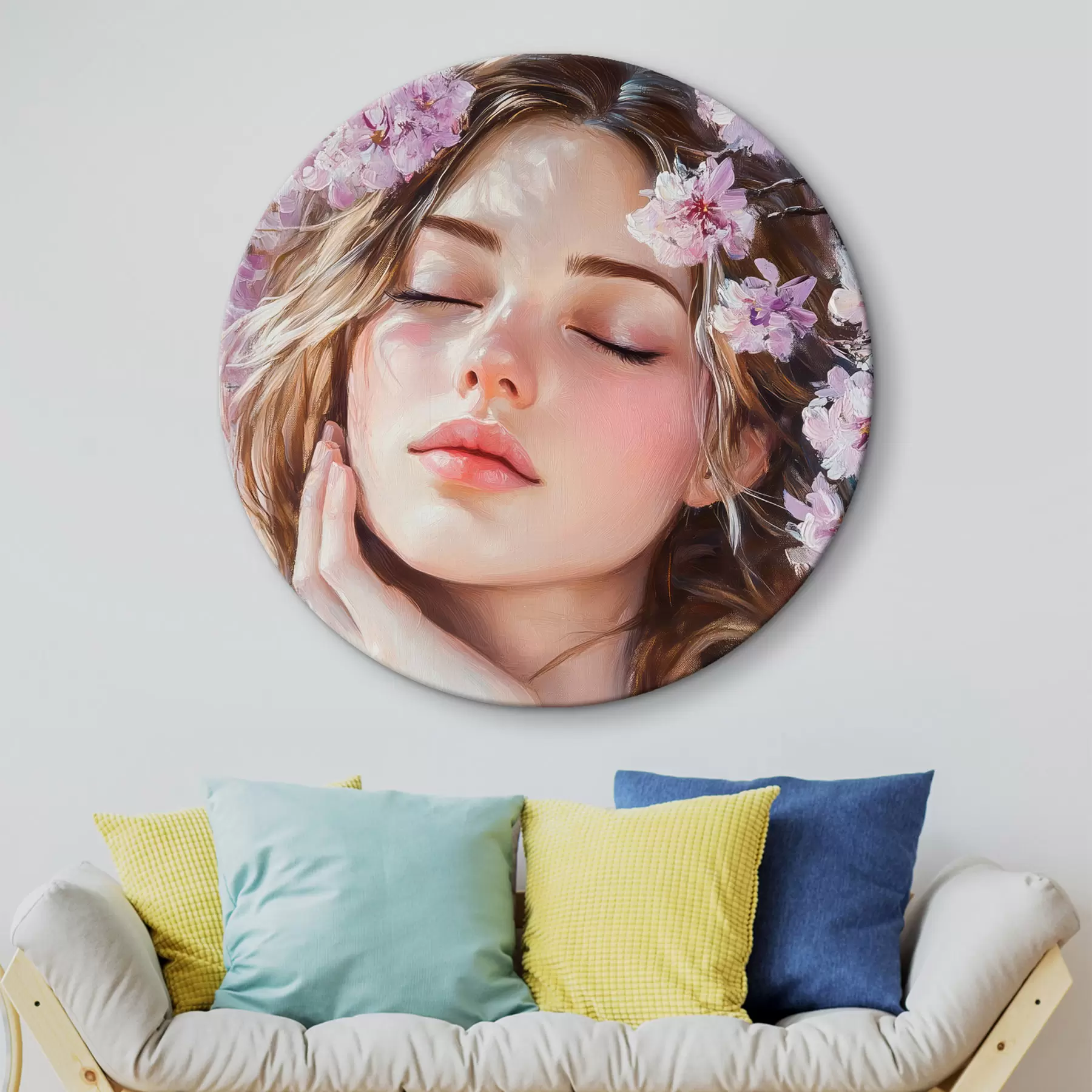 carta da parati Ragazza vicino a un ramo fiorito nr. r42857