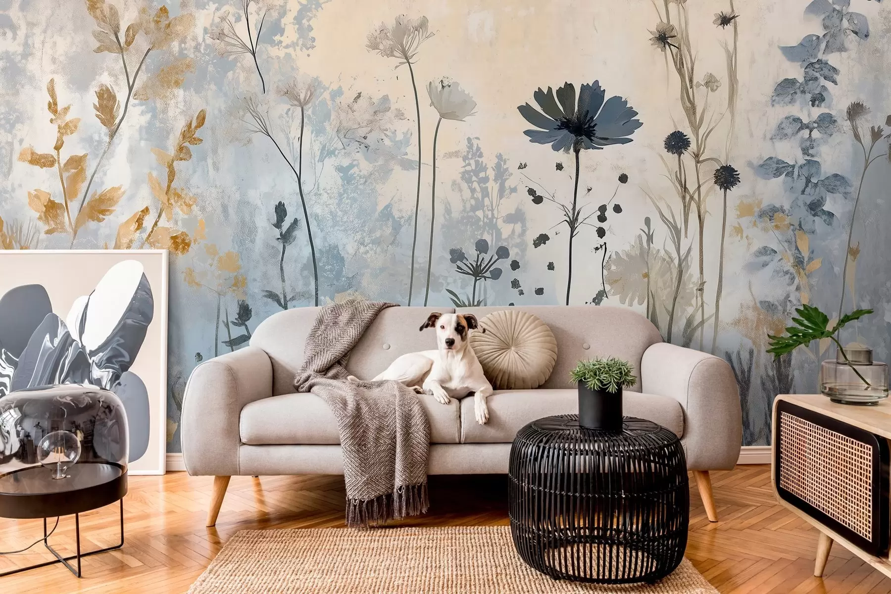 carta da parati Fiori selvatici in modo astratto nr. w03022