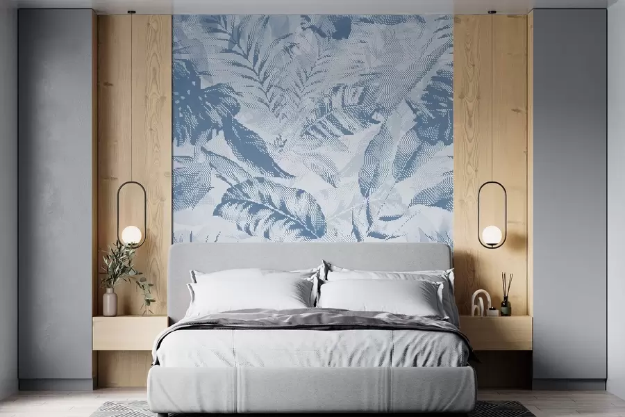 carta da parati Motivo a pixel con foglie nr. w02993v1