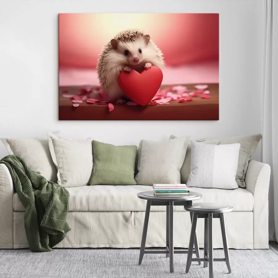 carta da parati Piccolo riccio con un cuore in mano nr. s42867