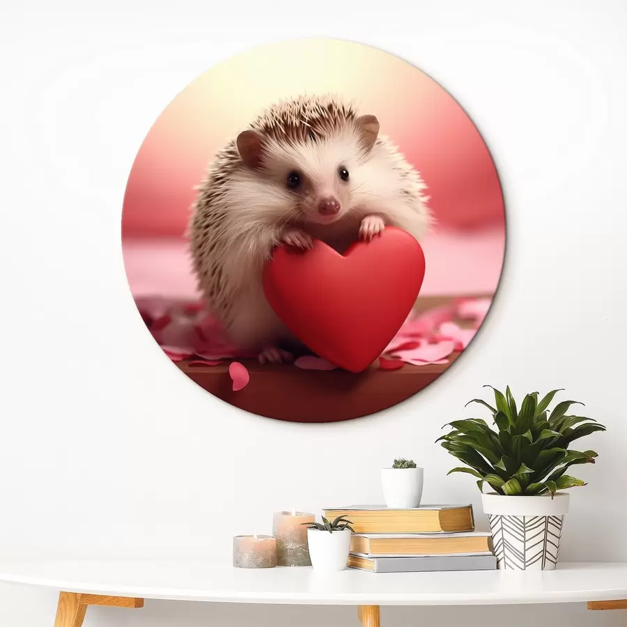 carta da parati Piccolo riccio con un cuore in mano nr. r42867