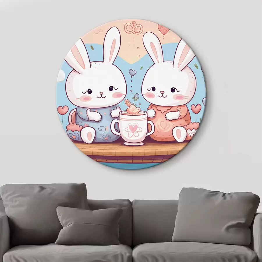 carta da parati Coniglietti carini, festa del tè nr. r42873