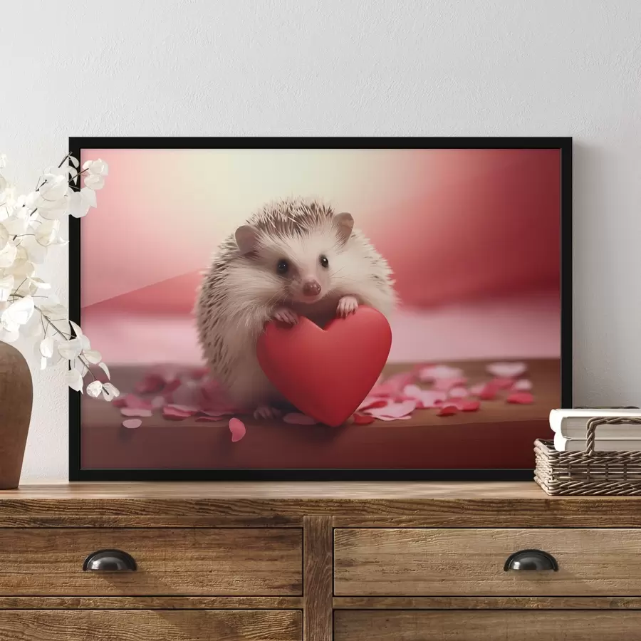 carta da parati Piccolo riccio con un cuore in mano nr. f42867