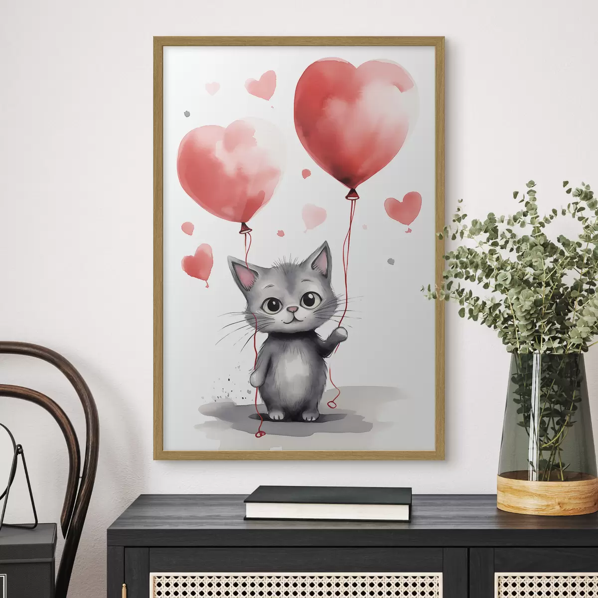 Poster Cuori per il gattino f42871
