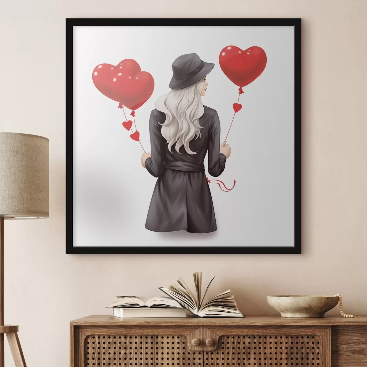 Poster Bionda con palloncini f42875