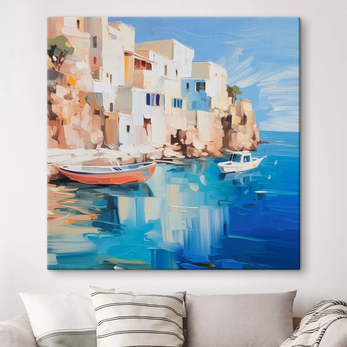 carta da parati Case al mare imitazione della pittura nr. s42830