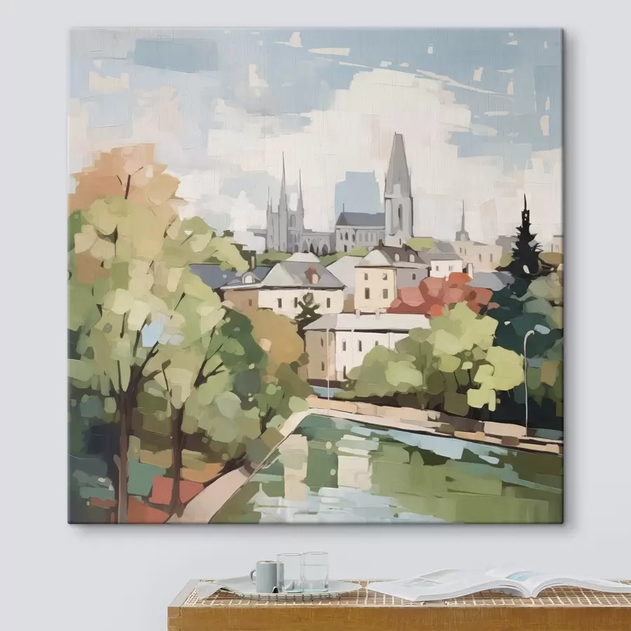 carta da parati Pittura astratta di imitazione del paesaggio urbano nr. s42834