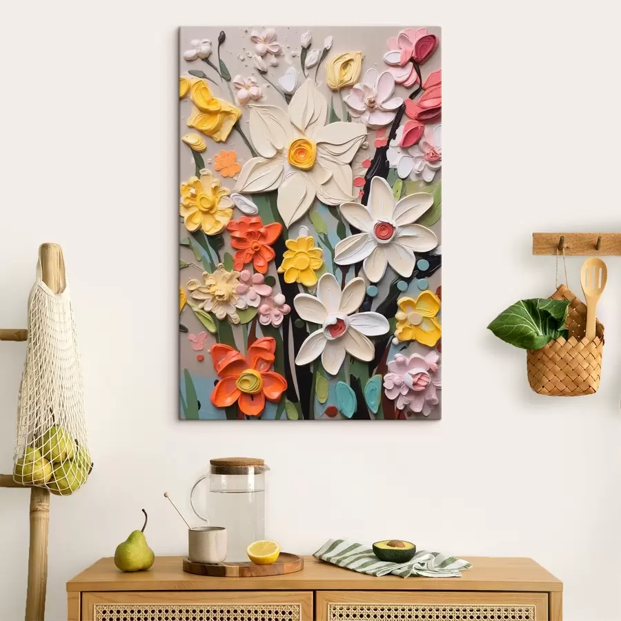 carta da parati Fiori a imitazione di pennellate nr. s42845