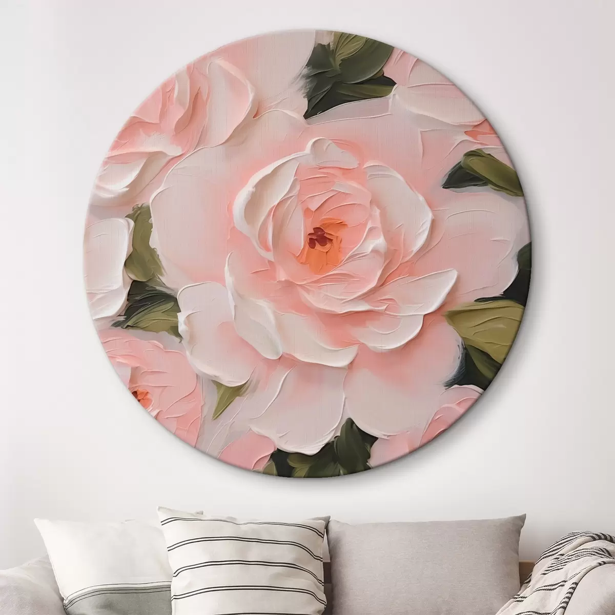 Quadri rotondi Delicate rose ad imitazione della pittura r42831