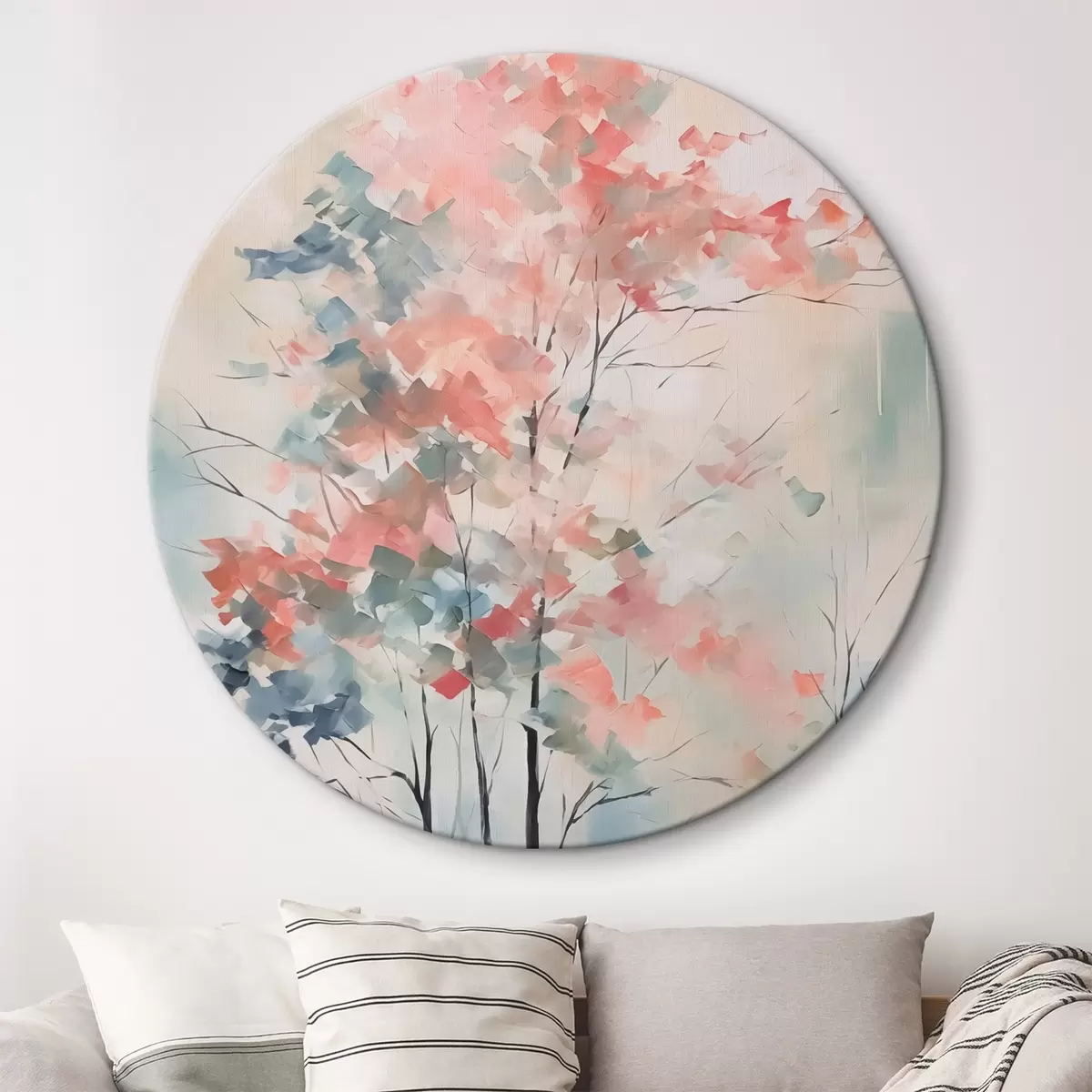 Quadri rotondi Pittura astratta ad imitazione dell'albero r42842