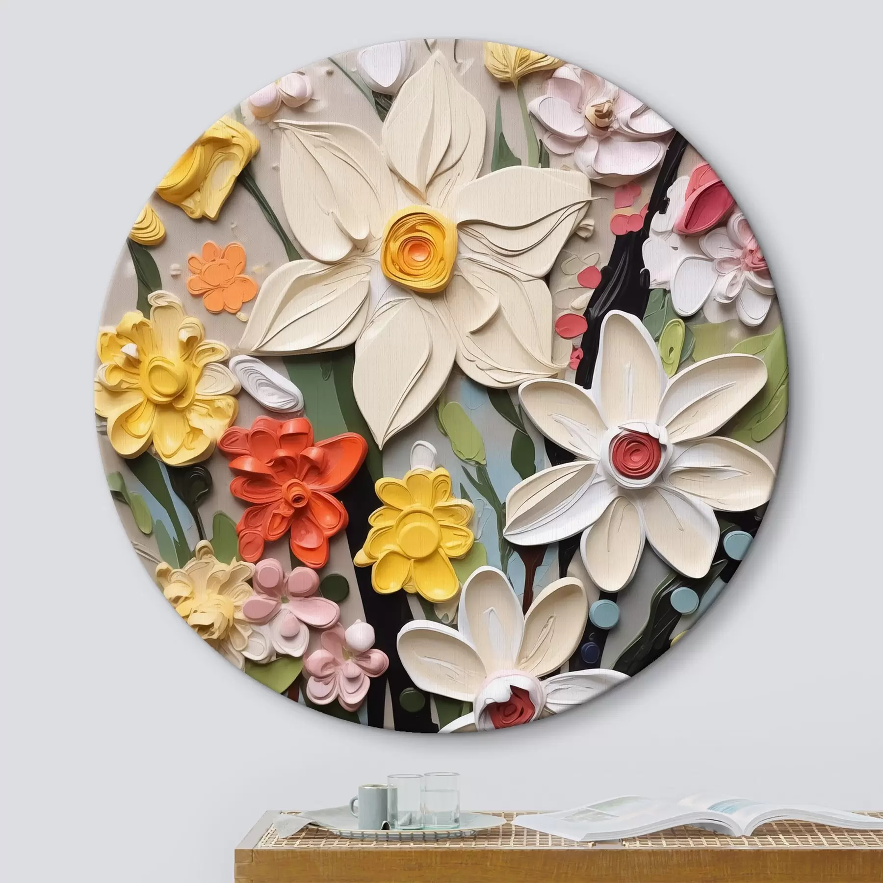 carta da parati Fiori a imitazione di pennellate nr. r42845