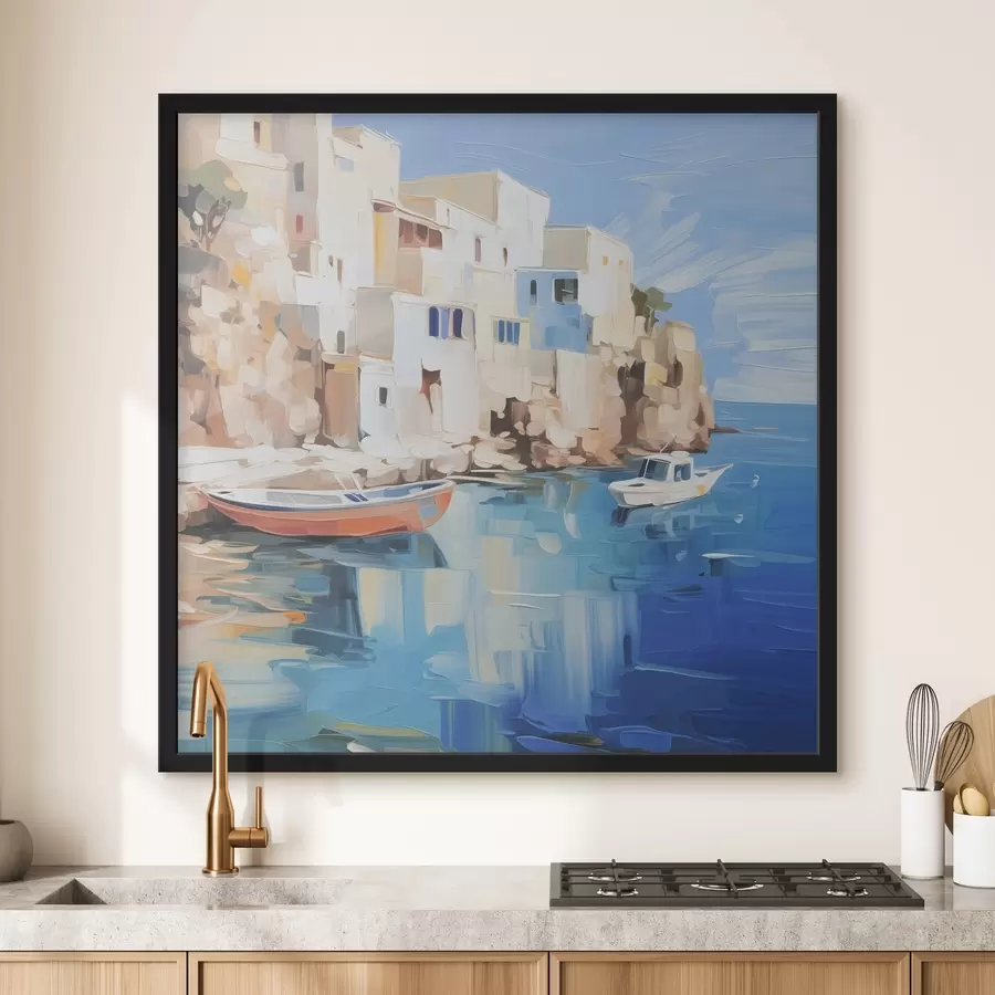 carta da parati Case al mare imitazione della pittura nr. f42830