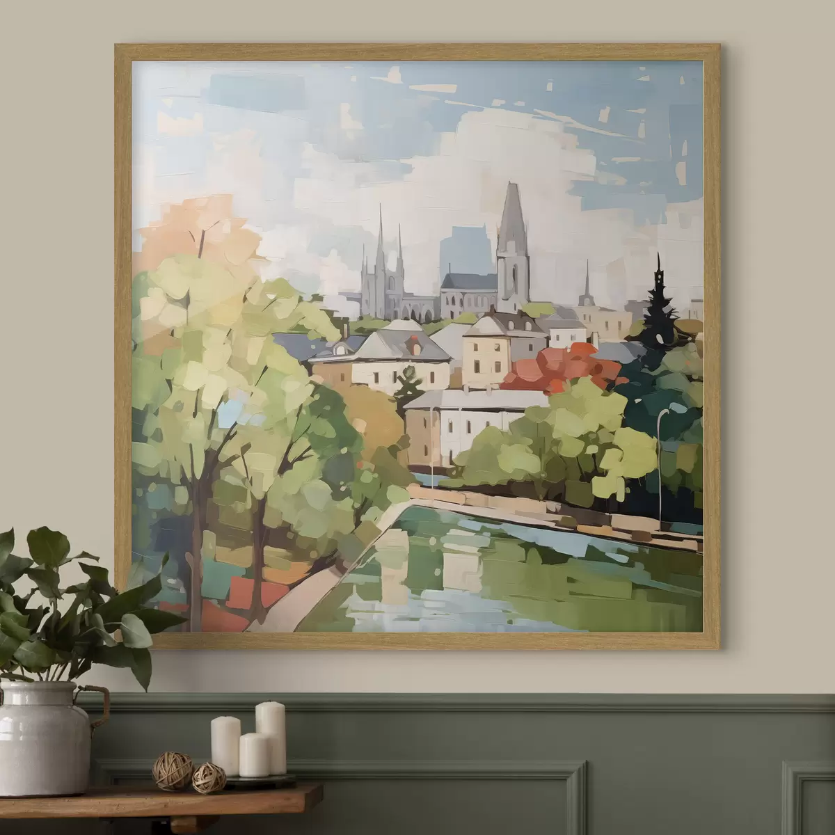 Poster Pittura astratta di imitazione del paesaggio urbano f42834