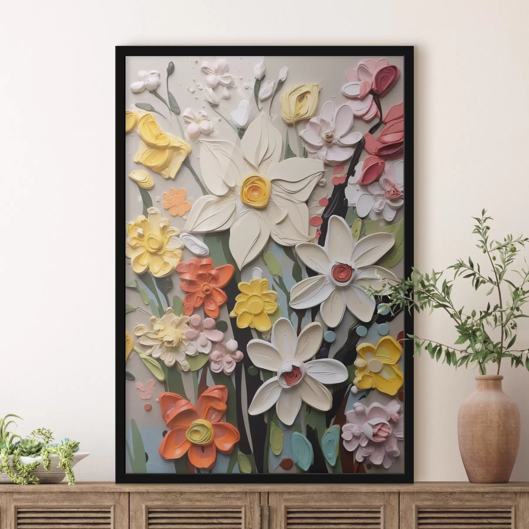 carta da parati Fiori a imitazione di pennellate nr. f42845