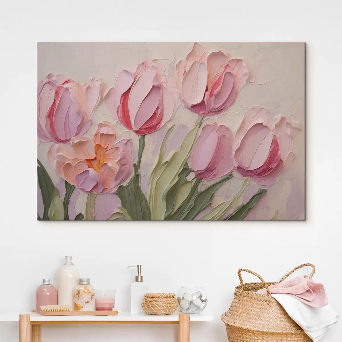 carta da parati Tulipani imitazione di pennellate di pittura nr. s42908