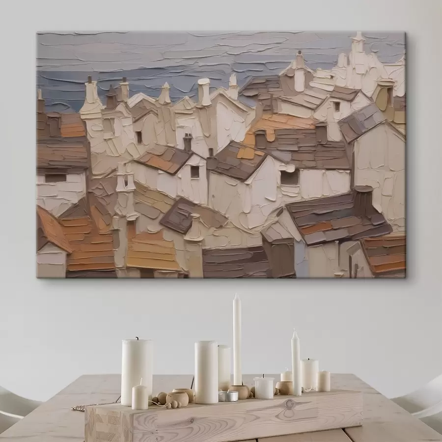 carta da parati Tetti di case imitazione astratta della pittura nr. s42910