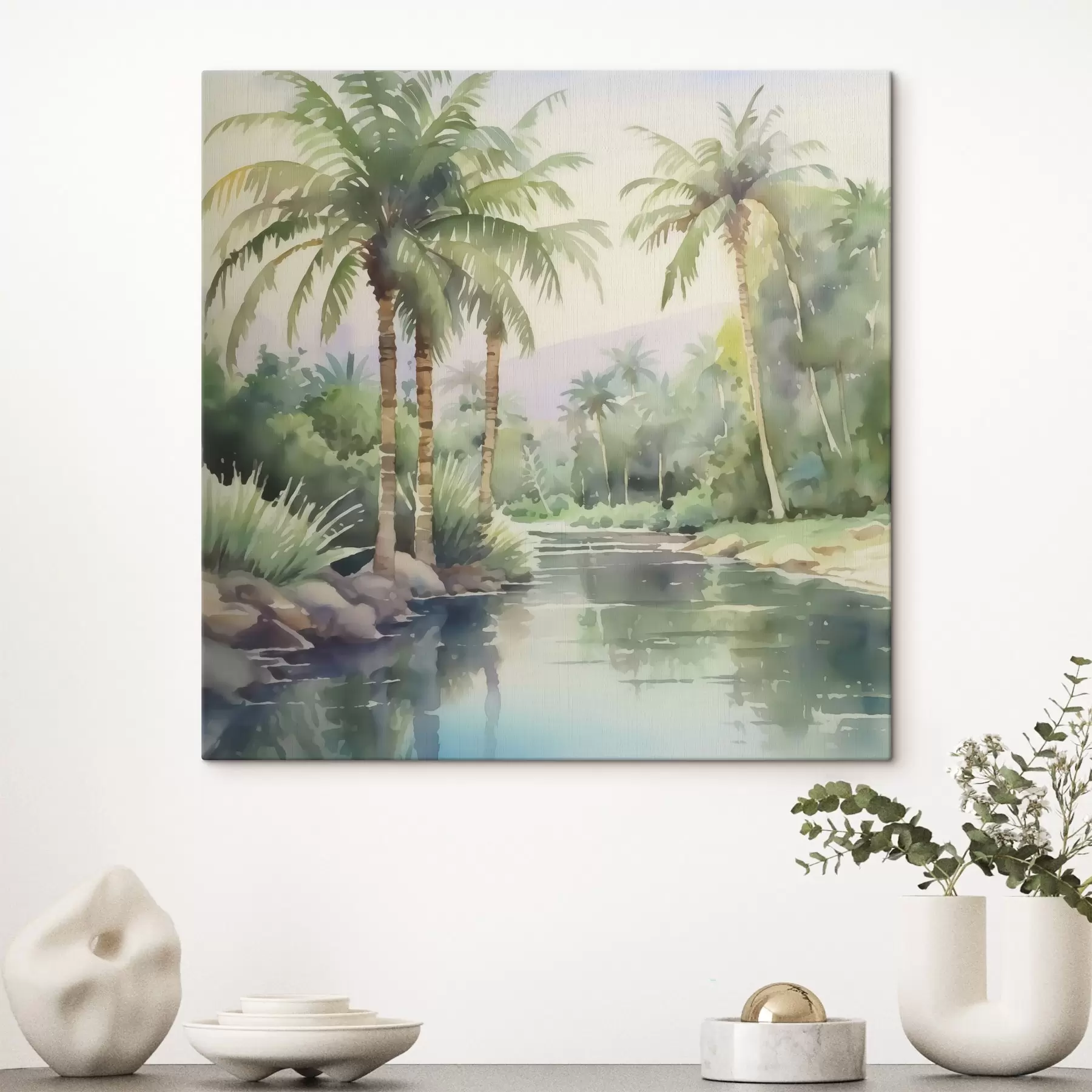 carta da parati Imitazione di paesaggio tropicale ad acquerello nr. s42912