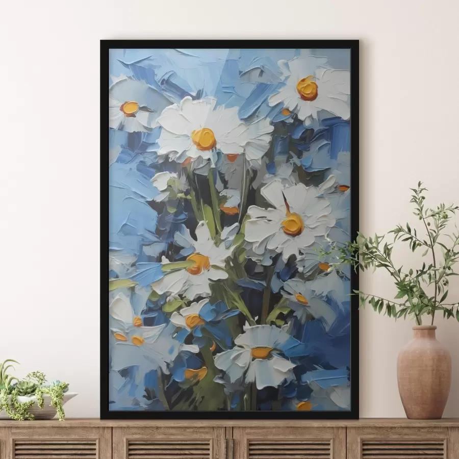 carta da parati Margherite astratte ad imitazione delle pennellate nr. f42902