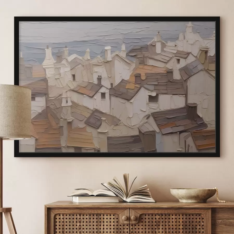 carta da parati Tetti di case imitazione astratta della pittura nr. f42910