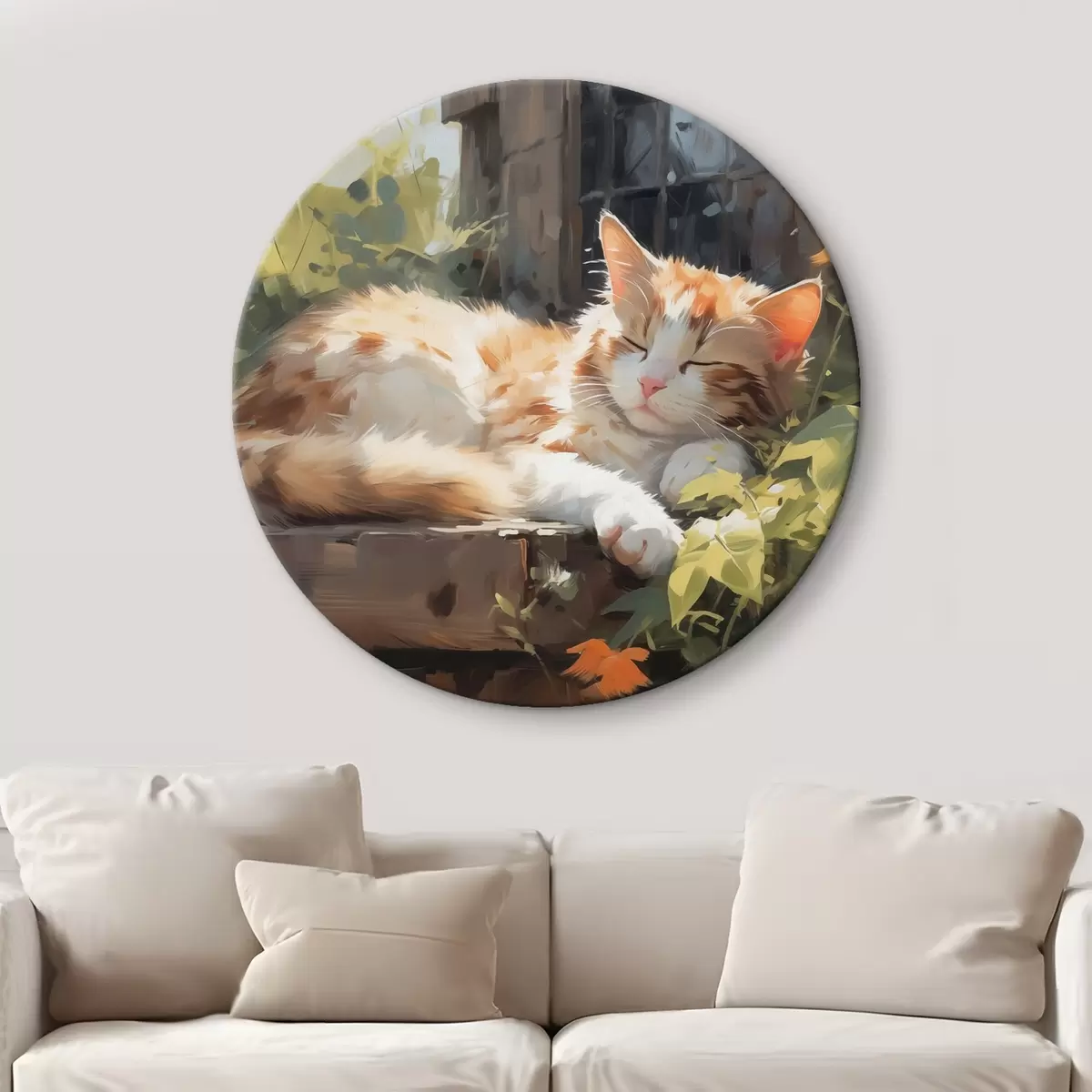 Quadri rotondi Gatto che dorme r42900