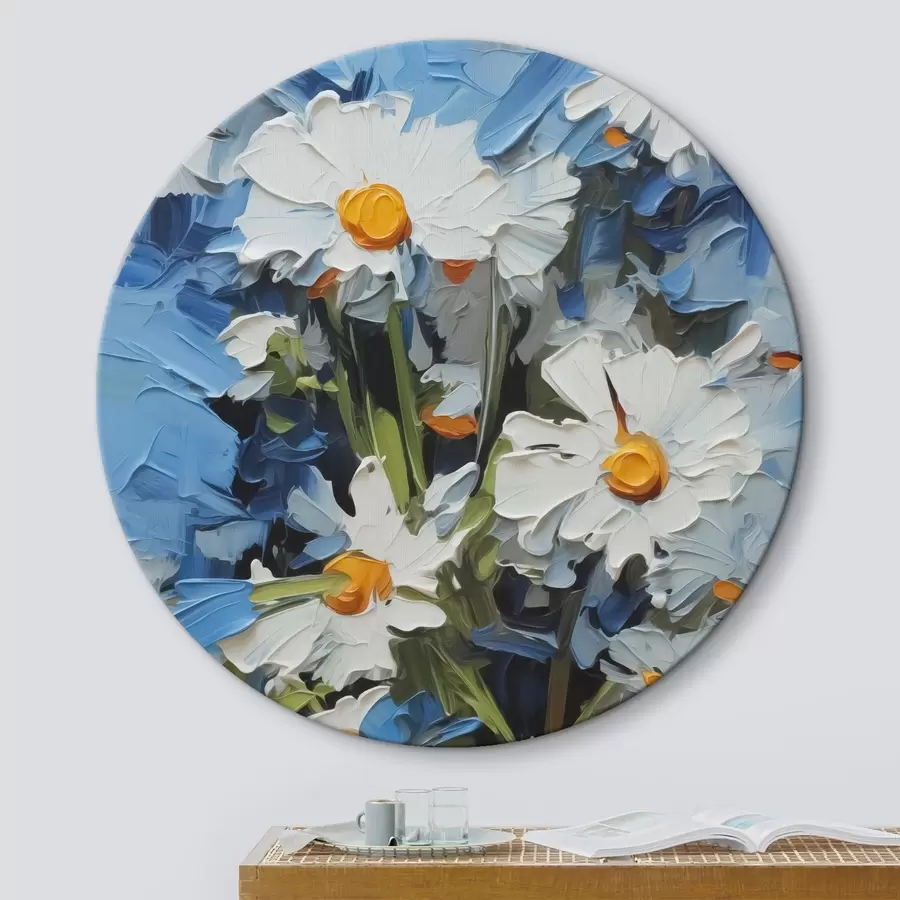 carta da parati Margherite astratte ad imitazione delle pennellate nr. r42902