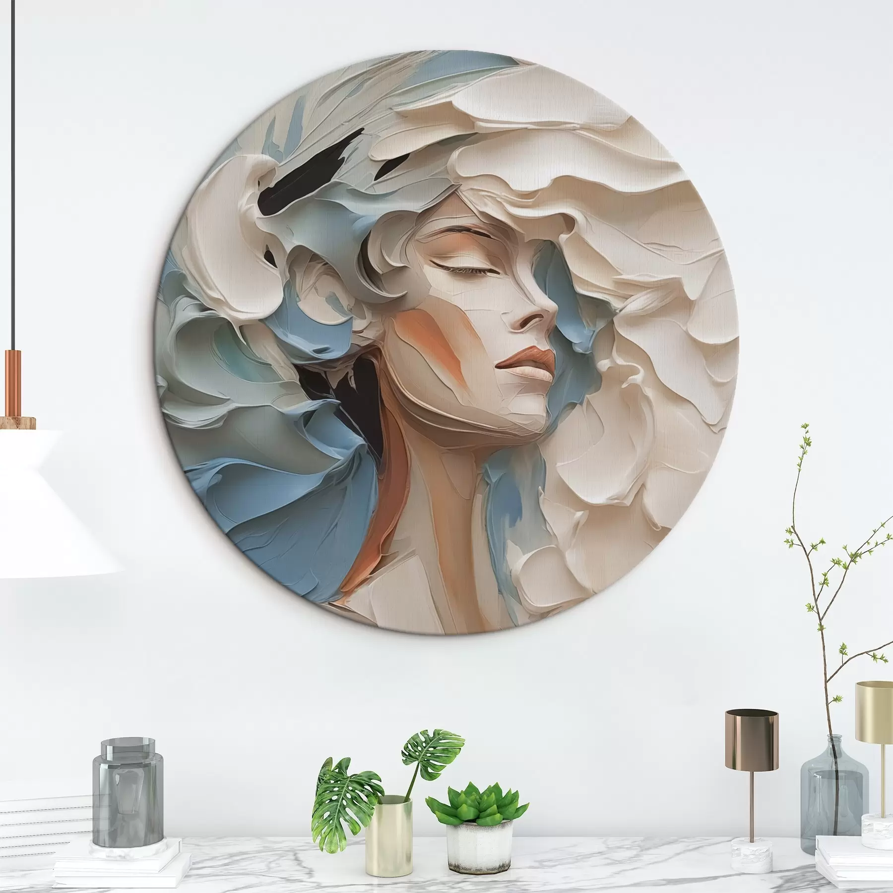 carta da parati Ritratto di ragazza imitazione astratta della pittura nr. r42904