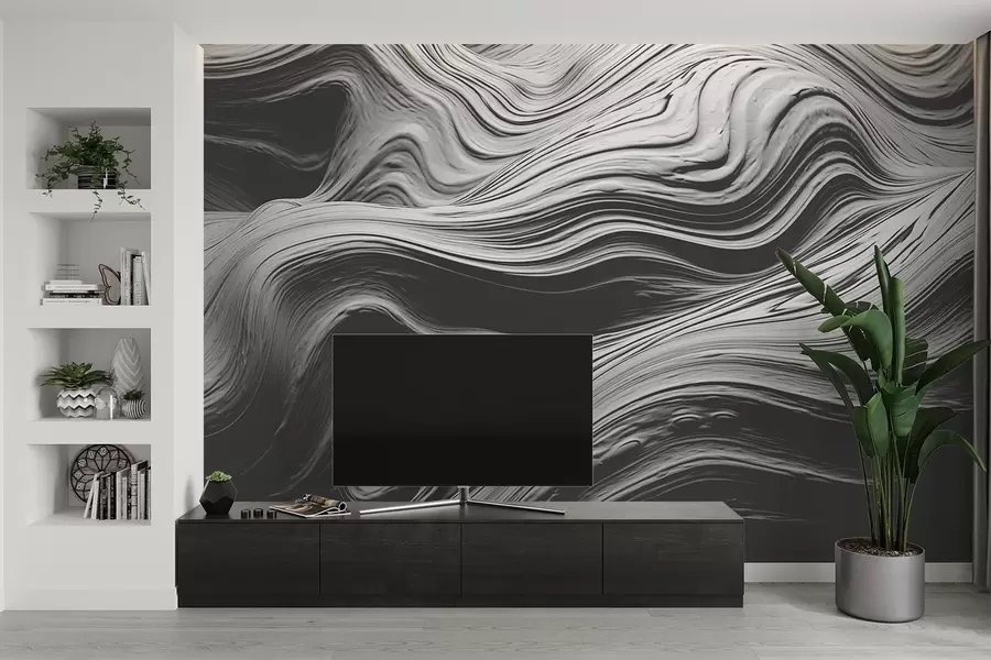 carta da parati Texture astratta bianca e grigia nr. w08751