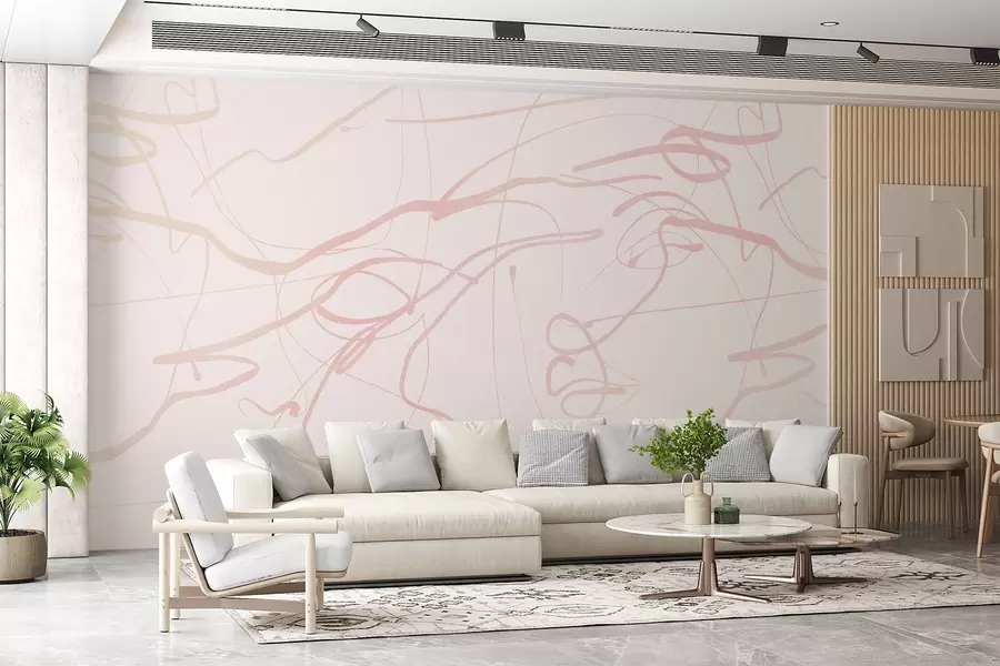 carta da parati Volti disegnati con la linea nr. w08763