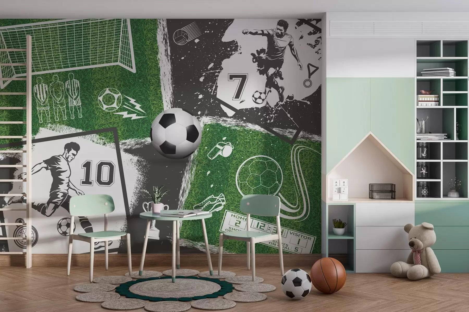 carta da parati Giocatori di calcio, palla al piede nr. w03121