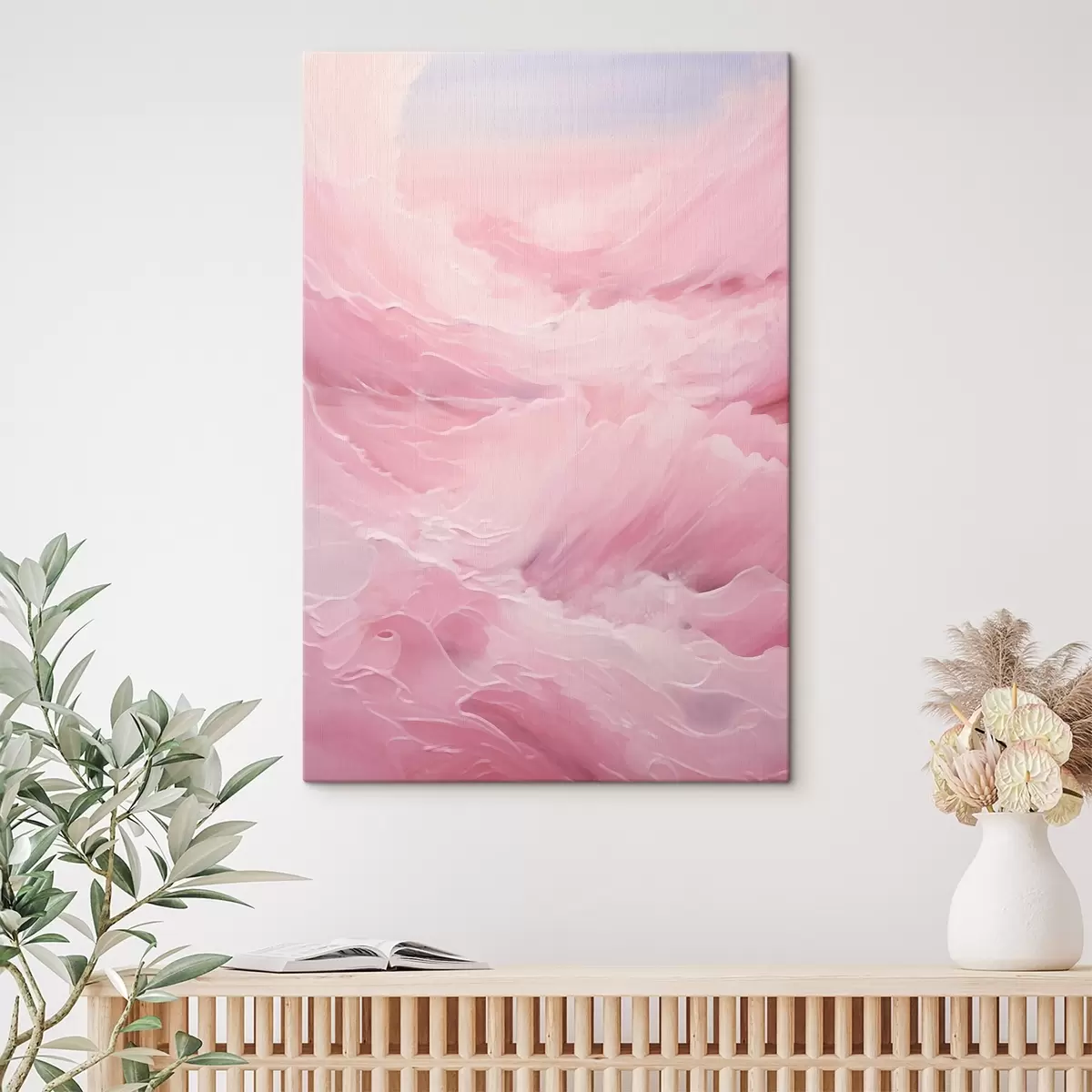 carta da parati Paesaggio astratto di colore rosa con forme ondulate nr. s42929