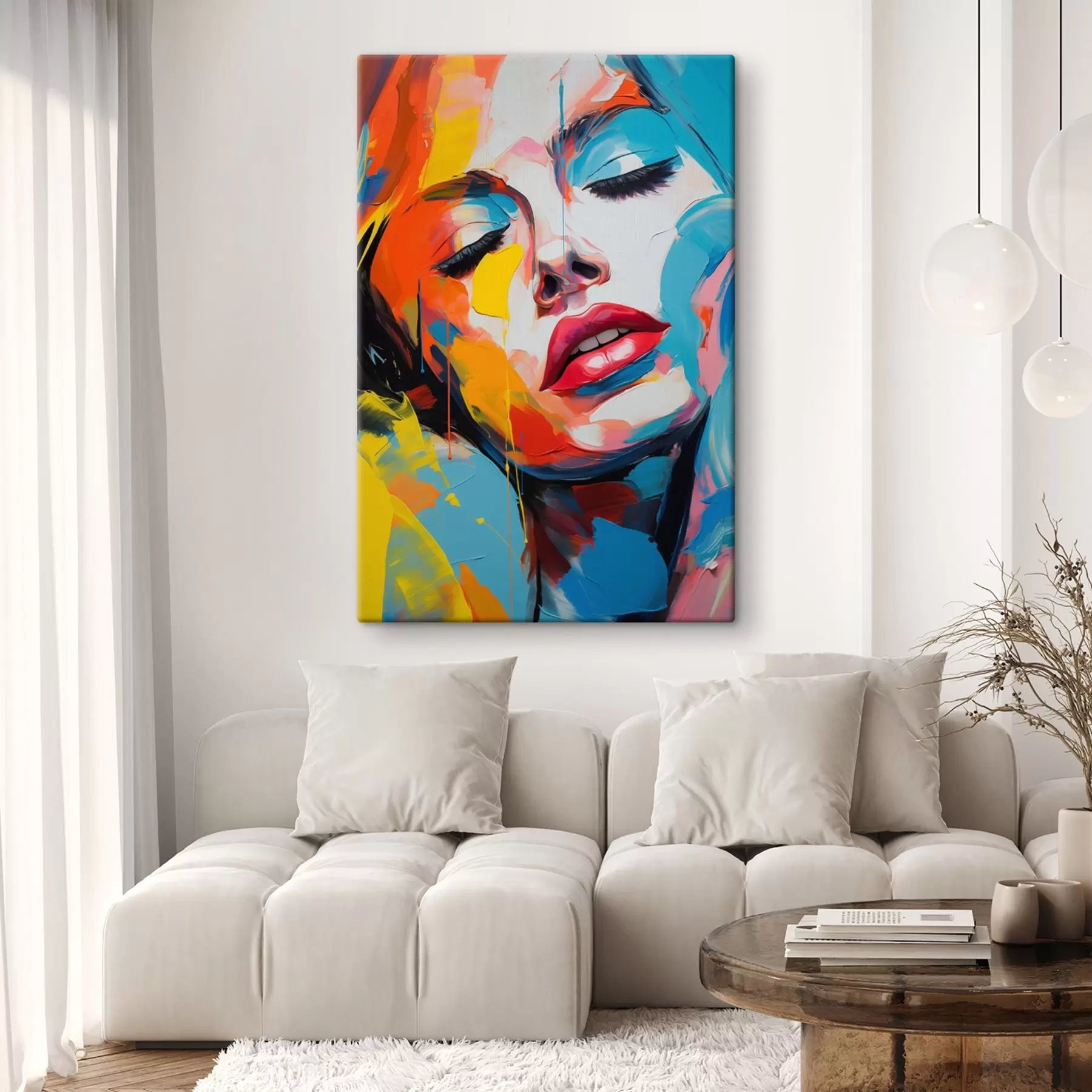 carta da parati Ritratto astratto di una donna dai colori espressivi nr. s42935