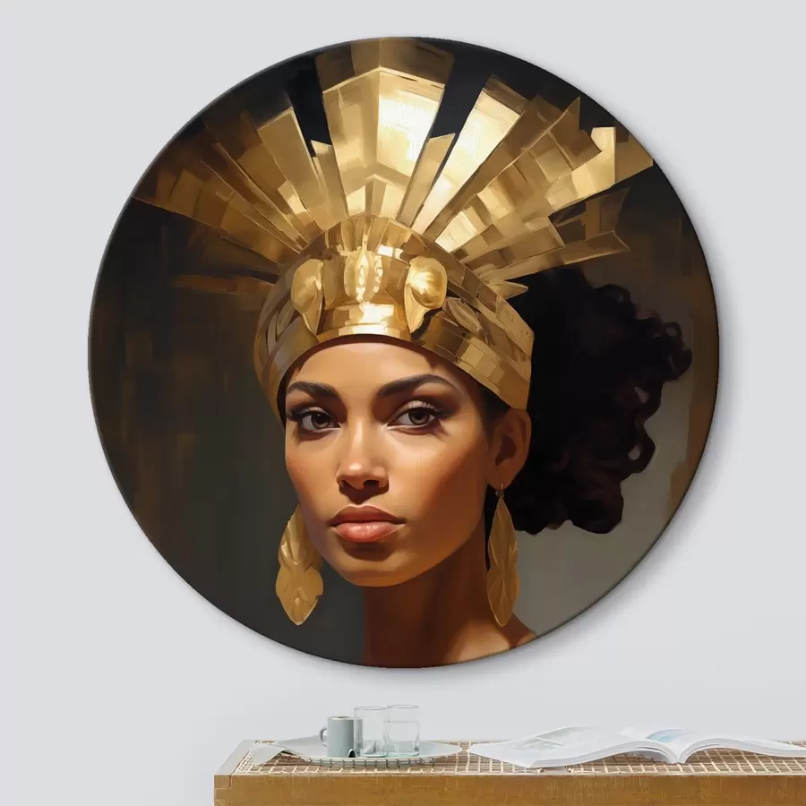 carta da parati Ritratto di donna con un maestoso copricapo e ornamenti tradizionali nr. r42931