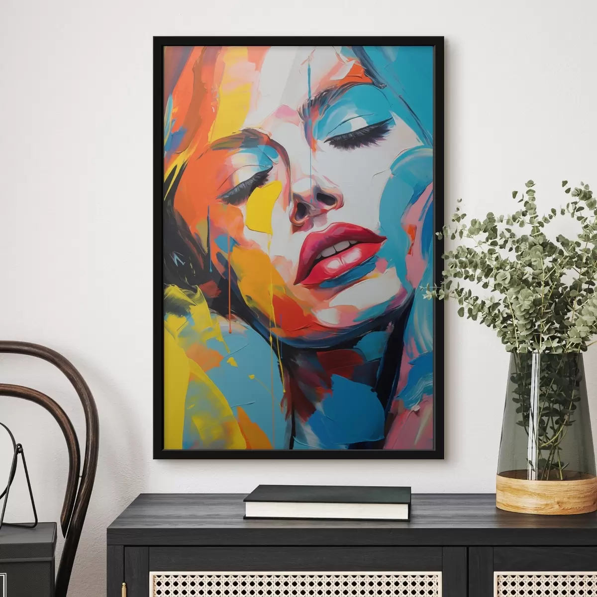 Poster Ritratto astratto di una donna dai colori espressivi f42935