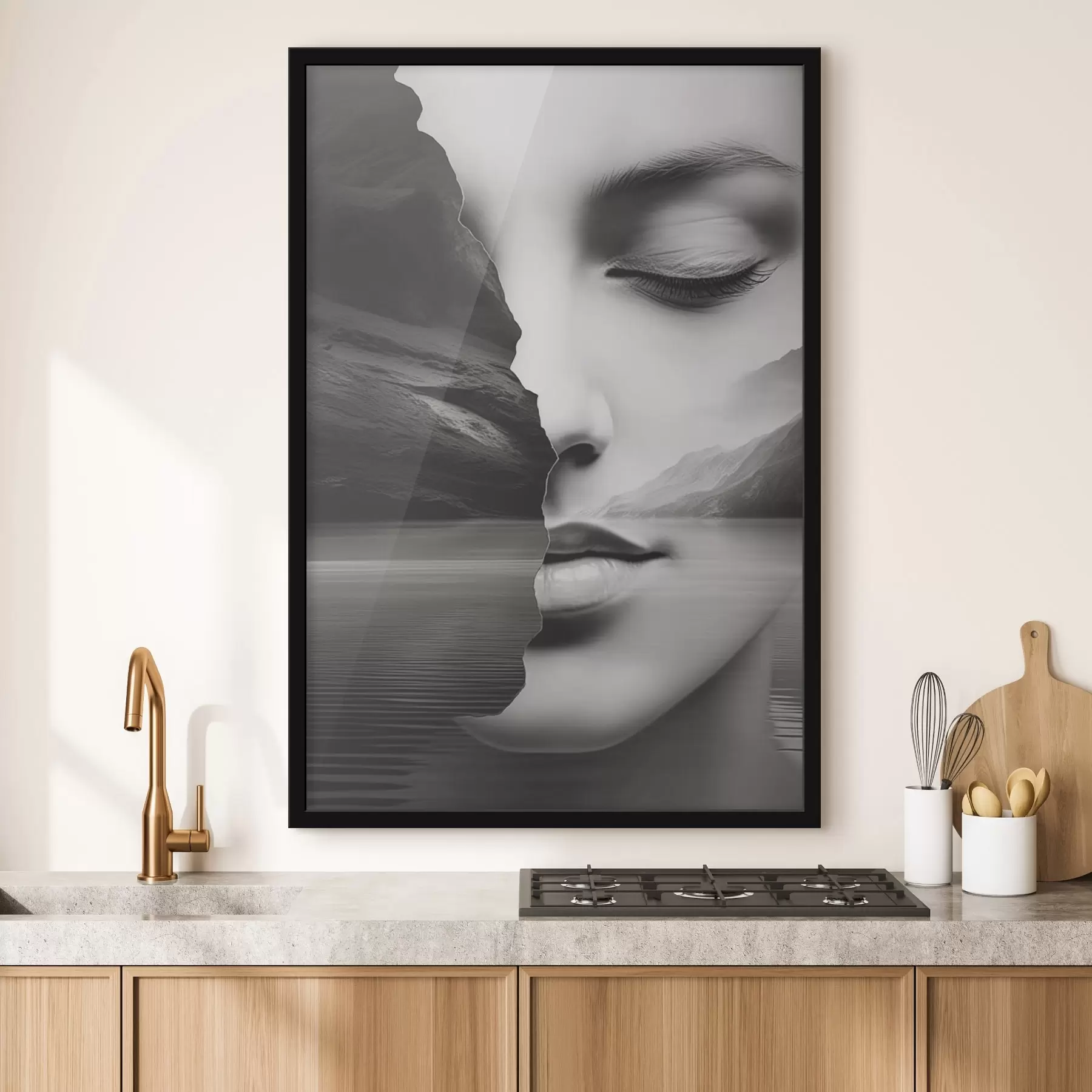 carta da parati Surrealismo in bianco e nero nr. f42953