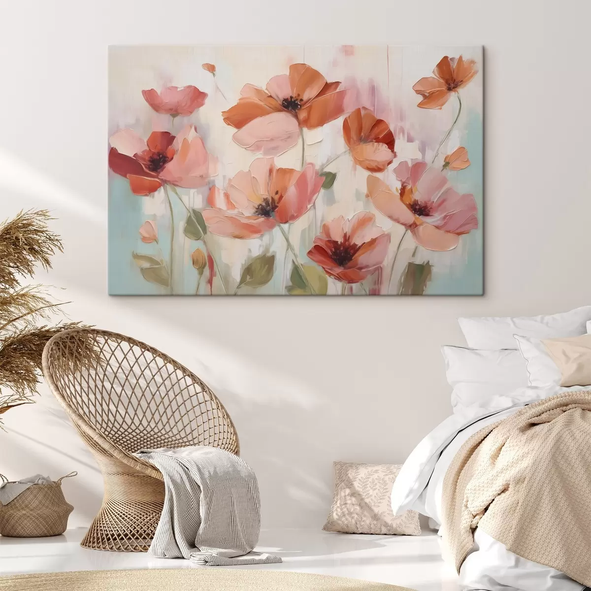 carta da parati Quadro astratto imitazione papaveri nr. s42956