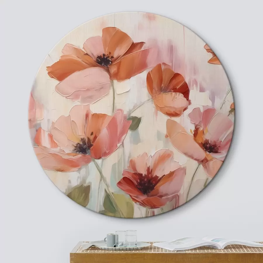 carta da parati Quadro astratto imitazione papaveri nr. r42956