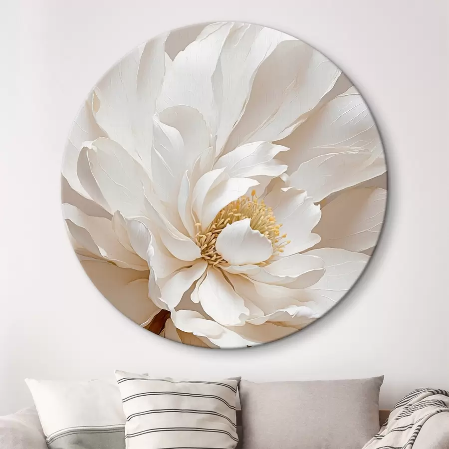 carta da parati Fiore bianco su sfondo beige nr. r42778